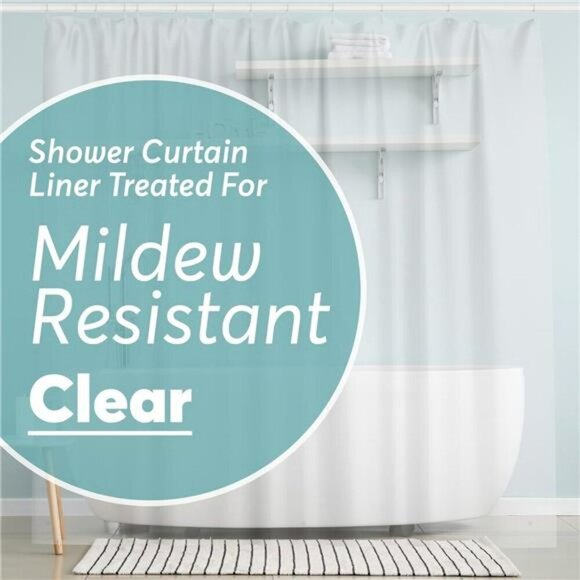 BigFoot Shower Curtain Liner 72x72 Clear PEVA Waterproof Bathroom Curtain - Picture 1 of 8